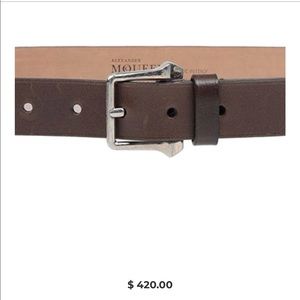 Black Alexander McQueen men’s belt retail $420
